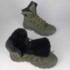 Зимние кожаные полуберцы на меху Oksy Tactical ботинки экомех Olive размер 43 - изображение 3