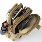 Тактическая сумка на пояс, подсумок на рюкзак, подсумок тактический органайзер, цвет Койот - изображение 8