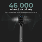 Електрична зубна щітка AENO DB6, 46000 обертів за хвилину, бездротова зарядка, чорна, 2 насадки - зображення 6