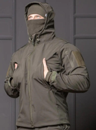Мужская куртка НГУ Softshell оливковый цвет с анатомическим покроем ветрозащитная 3XL - изображение 5