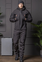 Мужской демисезонный Костюм полиция Softshell с Липучками под Шевроны черный Куртка и брюки 3XL - изображение 1