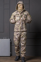 Чоловіча куртка Softshell мультикам з капюшоном та липучками під шеврони водонепроникна M - зображення 2