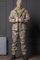 Мужская куртка Softshell мультикам с капюшоном и липучками под водонепроницаемая шеврона XL - изображение 4