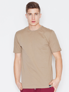 T-shirt męski bawełniany Visent V001 S Beżowy (5902249100006) - obraz 1