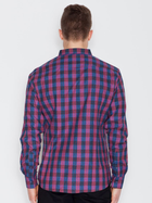 Koszula męska w kratę Visent V010 S Fioletowa (5902249102055) - obraz 2