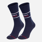 Набір чоловічих шкарпеток високих бавовняних Tommy Hilfiger 701218704002 39-42 2 пари Темно-синій (8720245292634) - зображення 2