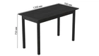 Стол кухонный Ferrum-decor Марио 75x120x70 Черный ДСП Сосна Кембра 16мм (MAR0010)