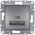 USB розетка, сталь, EPH2700262, бронза, Schneider Electric Asfora