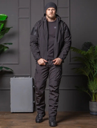 Чоловічі штани Soft-shell на флісі з високою посадкою чорний колір / вітрозахисні та водонепроникні L - зображення 7