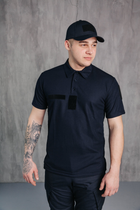 Поло футболка мужская для ДСНС с липучками под шевроны темно-синий цвет ткань CoolPass 52 - изображение 4