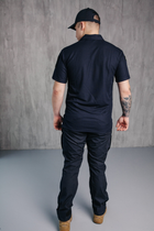 Поло футболка мужская для ДСНС с липучками под шевроны темно-синий цвет ткань CoolPass 52 - изображение 8