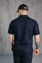 Поло футболка мужская для ДСНС с липучками под шевроны темно-синий цвет ткань CoolPass 46 - изображение 7