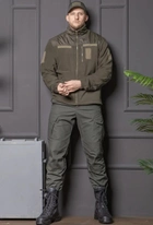 Чоловічий костюм оливковий колір Флісова Кофта та штани Kayman / Кофта з водонепроникними вставками та липучками під шеврони 44 - зображення 1