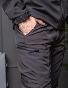 Мужские брюки Soft-shell на флисе с высокой посадкой черный цвет / ветрозащитные и водонепроницаемые M - изображение 2