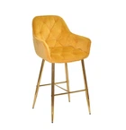 Барный мягкий стул на металлических ножках Onder Metal CHIC Б-Т желтый PH-605 BAR 75 - GD 75см