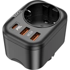 Сетевой удлинитель Hoco NS3 (2 USB порта, 1 Type-C, PD 20W, QC3.0/2.0, 4000 W, европейская вилка, розетка с юсб) - Черный