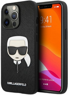Etui CG Mobile Karl Lagerfeld Saffiano Iconic Karl Head do Apple iPhone 13/13 Pro Czarny (3666339027636) - obraz 1