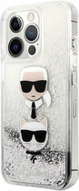 Etui CG Mobile Karl Lagerfeld Liquid Glitter Karl&Choupette Head do Apple iPhone 13 Pro Max Srebrny (3666339028923) - obraz 2