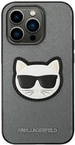 Etui CG Mobile Karl Lagerfeld Saffiano Choupette Head Patch do Apple iPhone 14 Pro Srebrny (3666339077013) - obraz 2