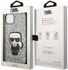Etui CG Mobile Karl Lagerfeld Glitter Flakes Iconic do Apple iPhone 14 Plus Srebrny (3666339077402) - obraz 3