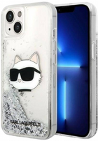 Etui CG Mobile Karl Lagerfeld Glitter Choupette Head do Apple iPhone 14 Plus Srebrny (3666339086930) - obraz 1