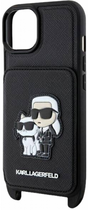 Etui CG Mobile Karl Lagerfeld Crossbody Saffiano Karl&Choupette do Apple iPhone 14 Czarny (3666339123260) - obraz 4