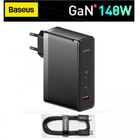 Сетевое зарядное устройство BASEUS GaN5 Pro 140W (2 Type-C + 1 USB)