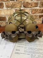 Шлем FAST USA NIJ IIIA песок, Тактические очки, Walkers Razor Активные шумоподавляющие стрелковые наушники, крепления , кавер - изображение 4