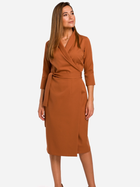 Sukienka kopertowa damska wiązana w pasie Stylove S175 XL Imbir (5903068444586) - obraz 1