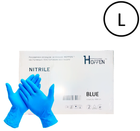 Перчатки нитриловые Hoffen Размер L 500 пар Синие (CM_66016) - изображение 2