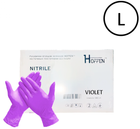 Перчатки нитриловые Hoffen Размер L 500 пар Фиолетовые (CM_66030) - изображение 2