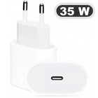 Блок живлення для iPhone 15 16 17 18 Duo Pro Plus Max Швидка зарядка для айфона айпада телефона самсунга Power Adapter PD 35W USB Type-C Мережевий зарядний пристрій блочок швидкої зарядки для айфон 15 16 17 Apple iPhone iPad Samsung Galaxy White PA-35W-15
