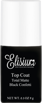 Топ Elisium Top Coat Total Matte для гібридних лаків Black Confetti 9 г (5902539718195) - зображення 1