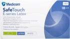 Перчатки смотровые латексные нестерильные Medicom SafeTouch E-series Latex опудренные 50 пар № XS (1126-A) - изображение 1