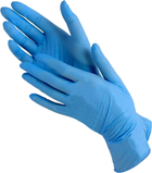 Перчатки смотровые нитриловые нестерильные, текстурированные Medicom SafeTouch Slim Blue неопудренные 4.2 г 50 пар № S (1175/S) - изображение 2