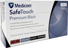 Перчатки смотровые нитриловые текстурированные, нестерильные Medicom SafeTouch Premium Black неопудренные 5 г черные 50 пар № S (1187H-B) - изображение 1