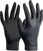 Перчатки смотровые нитриловые текстурированные, нестерильные Medicom SafeTouch Premium Black неопудренные 5 г черные 50 пар № XS (1187H-A) - изображение 2