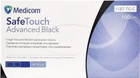 Рукавички оглядові нітрилові текстуровані, нестерильні Medicom SafeTouch Advanced Black неопудрені 3.3 г чорні 50 пар № M (1187P-C) - зображення 1