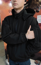 Куртка тактическая Soft Shell водонепроницаемая флис с капюшоном 58 - изображение 1