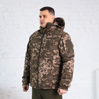 Куртка зимняя Пиксель софтшелл с подкладкой Omni-Heat, мужская утепленная камуфляжная куртка 52 - изображение 3