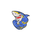 Шеврон на липучці (велкро) Акула 9х8,8 см Синій 6068 - изображение 1