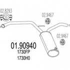 Глушник MTS 0190940 Citroen C1; Peugeot 107 174300Q010, 1730JF, 1730H0