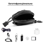 Туристична тактична сумка-ключниця на карабіні для зберігання дрібних предметів (чорна) - зображення 3