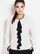Блузка жіноча Awama A47 S Екрю/Чорний (5902360501201) - зображення 1