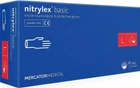 Перчатки нитриловые Mercator Medical Nitrylex Basic Неопудренные диагностические размер L 100 шт Синие (3.1007) - изображение 1