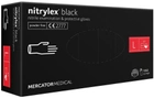 Перчатки нитриловые Mercator Medical Nitrylex Black Неопудренные диагностические размер L 100 шт Черные (3.1019) - изображение 1