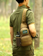 Тактическая, армейская мужская сумка-слинг Survival койот Edibazzar 24х16х8 см (sum0023854) Хаки - изображение 3