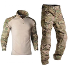 Тактический комплект зимней военной одежды Han Wild Multicam, убакс с длинным рукавом и налокотниками, брюки с наколенниками+ куртка G8 Мультикам р.3XL - изображение 2