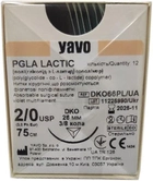 Нить хирургическая рассасывающая стерильная YAVO Poland PGLA LACTIC Полифиламентная USP 2/0 75 см DKO 26 мм 3/8 круга (5901748106724) - изображение 1