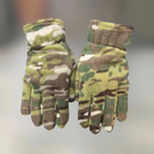 Рукавички зимові флісові пальцеві, Мультикам, розмір М/L, тактичні рукавички зимові - зображення 1